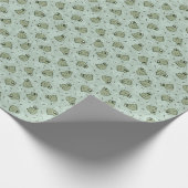 Sage Bubble Frogs - laurel green kids pattern. ラッピングペーパー (角)