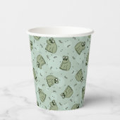 Sage Bubble Frogs - laurel green kids pattern. 紙コップ (裏面)