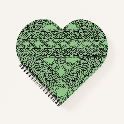 SAGE CABLE KNIT ハート型リングノート ノートブック (正面)