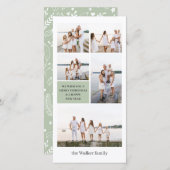 Sage Chic モダン Neutral 5写真エレガント シーズンカード (正面/裏面)