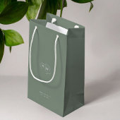Sage | Chic Faux Gold Monogram Welcome Wedding  スモールペーパーバッグ