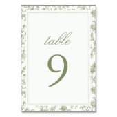 Sage Chinoiserieエレガントのテー結婚ブル番号 テーブルナンバー (正面)