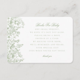 Sage Chinoiserie Books for Baby Invitation Insert エンクロージャーカード