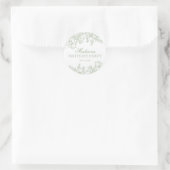 Sage Chinoiserie Vintage Floral Baptism Envelope ラウンドシール (バッグ)