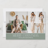 SAGE Christmas Elegant 4 Collage Photo message シーズンカード (正面)