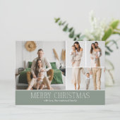 SAGE Christmas Elegant 4 Collage Photo message シーズンカード (スタンド正面)