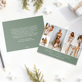 SAGE Christmas Elegant 6 Collage Photo message シーズンカード