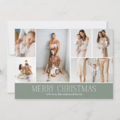 SAGE Christmas Elegant 6 Collage Photo message シーズンカード (正面)