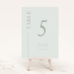 Sage Clean Line結婚のテーブル番号 テーブルナンバー<br><div class="desc">横線シンプル結婚モダンを使用したとテーブル番号。この色はセージ緑色だ。</div>