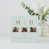 Sage Collage写真のQR結婚コード日付の保存 招待状 (スタンド正面)