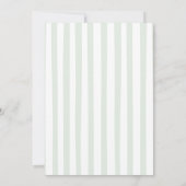 Sage Coquette Stripes baby is brewing baby Shower 招待状 (裏面)