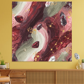 Sage Crystal Grid — Garnet Edition キャンバスプリント