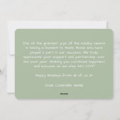 Sage Custom Logo Christmas Business Thank You Card シーズンカード (裏面)