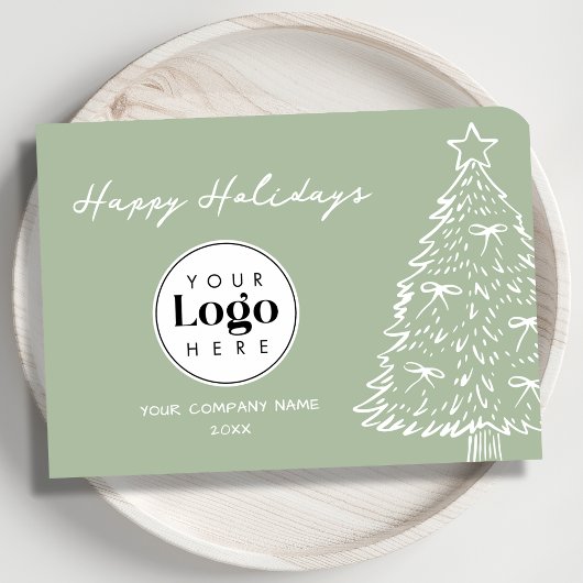 Sage Custom Logo Christmas Business Thank You Card シーズンカード