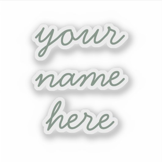 Sage Custom Name Simple Minimal Script Stickers シール (正面)