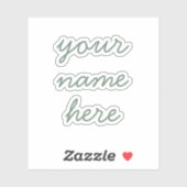 Sage Custom Name Simple Minimal Script Stickers シール (シート)