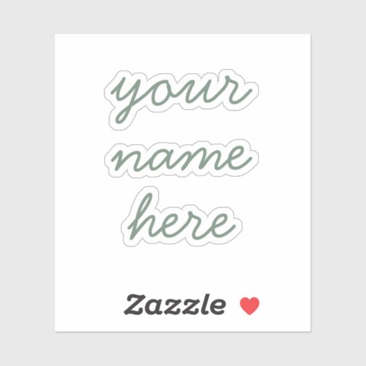 Sage Custom Name Simple Minimal Script Stickers シール (シート)