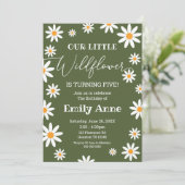 Sage Daisies Wild flower Birthday invitation 招待状 (スタンド正面)