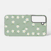Sage Daisy スマートフォンケース | エレガントな植物の花柄 Samsung Galaxyケース (裏面横)