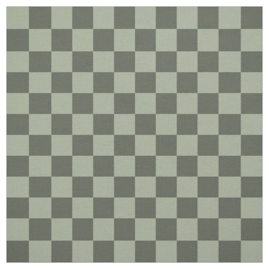 Sage Dark Green Checker Checkerboard Checkered ファブリック (見本)