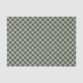 Sage Dark Green Checker Checkerboard Checkered 薄葉紙 (正面)