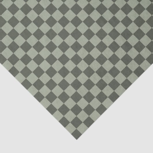Sage Dark Green Checker Checkerboard Checkered 薄葉紙 (詳細)
