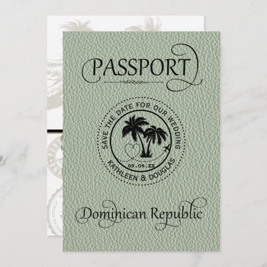 Sage Dominium Republic Passport日付の保存 セーブザデート (正面/裏面)