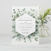 Sage Elegant Greenery Wedding 招待状 (スタンド正面)