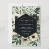 Sage Ethereal Botanical Wedding 招待状 (正面)