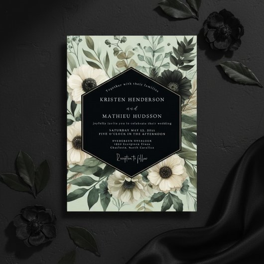 Sage Ethereal Botanical Wedding 招待状