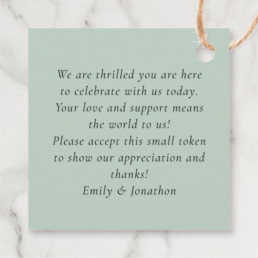 Sage Eucalyptusスクリプト名ありがとうござ結婚う フェイバータグ (裏面)