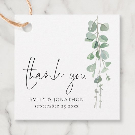 Sage Eucalyptusスクリプト名ありがとうござ結婚う フェイバータグ (正面)