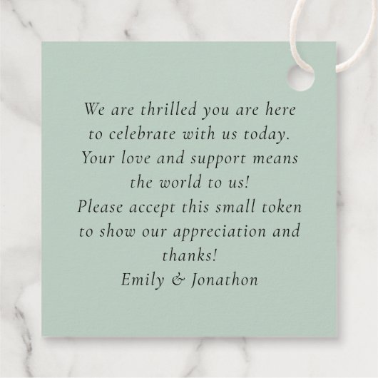 Sage Eucalyptusラブスク感謝していリックの名結婚前 フェイバータグ (裏面)