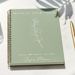 Sage Eucalyptus Minimalist Daily Wellness Journal ノートブック