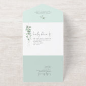 Sage Eucalyptus We Do Wedding Foil オールインワン招待状 (外側)