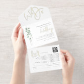 Sage Eucalyptus We Do Wedding Foil オールインワン招待状 (切り取り部)