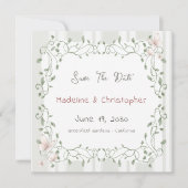 Sage Eucalyptus Wedding Save the Date (正面)