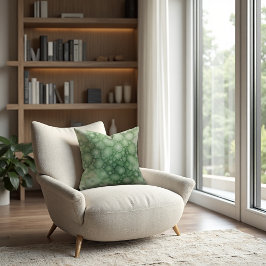 Sage Fenestrated Lichen Abstract - Organic Modern クッション