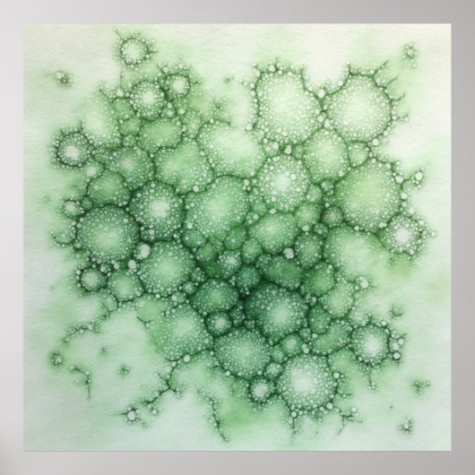 Sage Fenestrated Lichen Abstract - Organic Modern ポスター (正面)