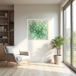 Sage Fenestrated Lichen Abstract - Organic Modern ポスター