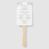 Sage Floral Arch Whimsical Wedding Programs ハンドファン (裏面)