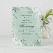 Sage Floral Archway Bloom Wedding 招待状 (スタンド正面)
