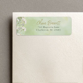Sage Floral Bridal Shower Return Address Labels ラベル