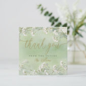 Sage Floral Bridal Shower Thank You Card サンキューカード (スタンド正面)