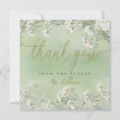 Sage Floral Bridal Shower Thank You Card サンキューカード (正面)