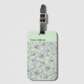 Sage Floral Monogram iPhone / iPad case ラゲッジタグ (正面縦)