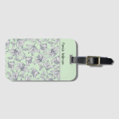 Sage Floral Monogram iPhone / iPad case ラゲッジタグ (正面横)