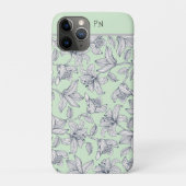 Sage Floral Monogram iPhone / iPad case Case-Mate iPhoneケース (裏)