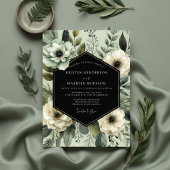 Sage Floral Opulent Wedding 招待状