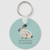 Sage Floral Rabbit Rescue Advocate Gift キーホルダー (正面)